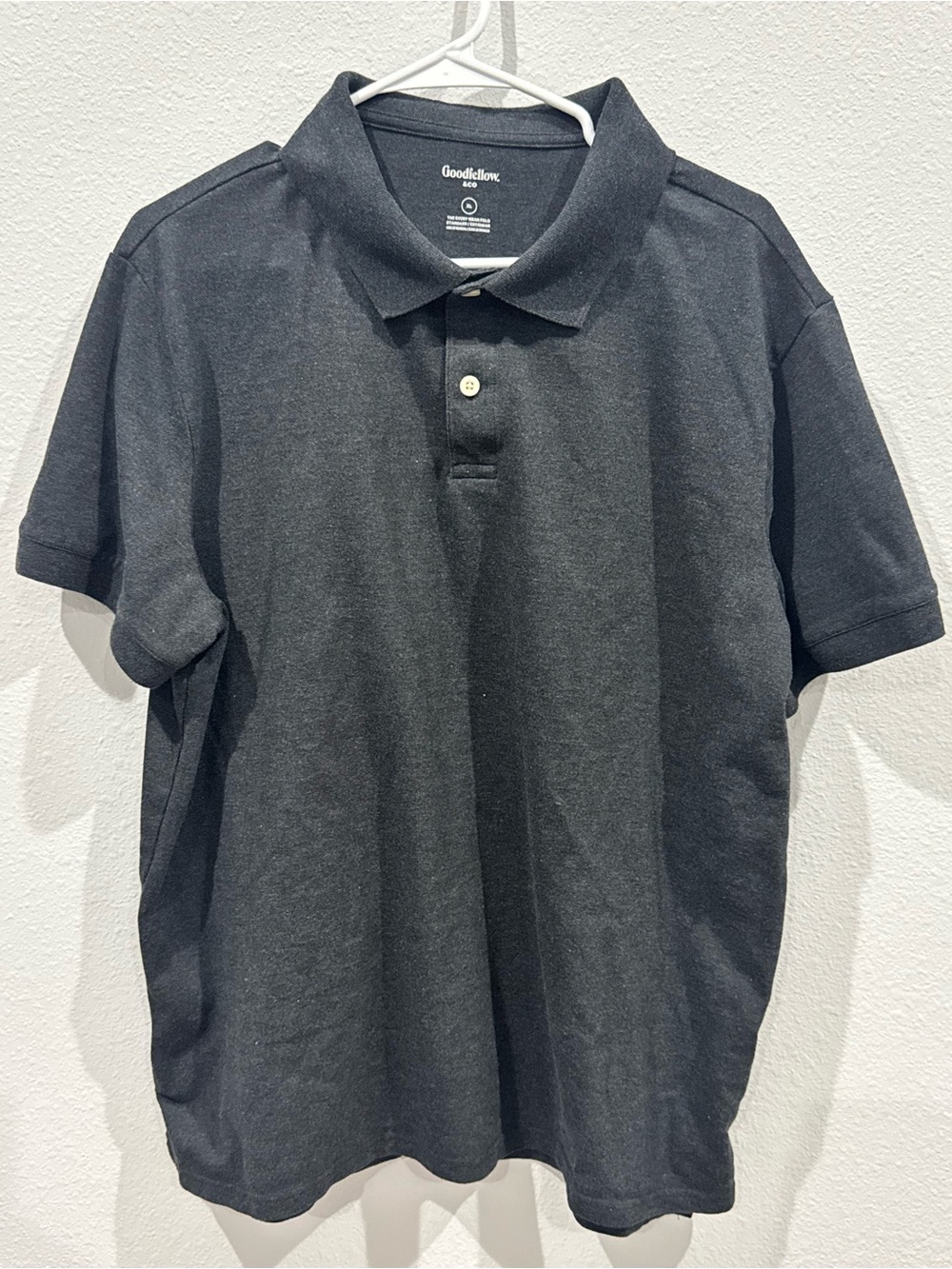 Goodfellow & Co Men's Black Polo Shirt with Two-Button Placket